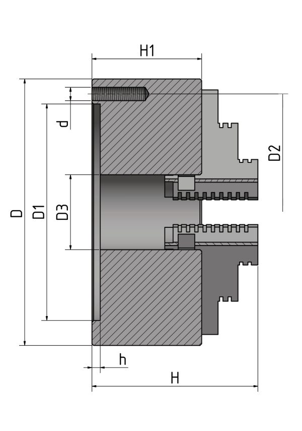 OPTIMUM Vierbacken-Drehfutter Guss, zentrisch spannend Ø 125 mm 3442812 – Bild 2